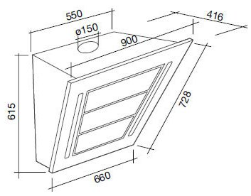 FALMEC DIAMANTE 90 E.P. STAINLESS STEEL 800 m3/h