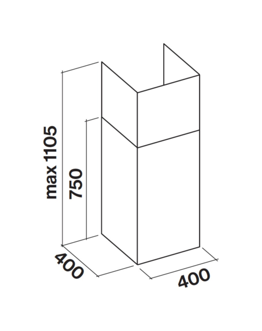 FALMEC MIRA 40 STENSKA INOX NO N-TELESCOPIC