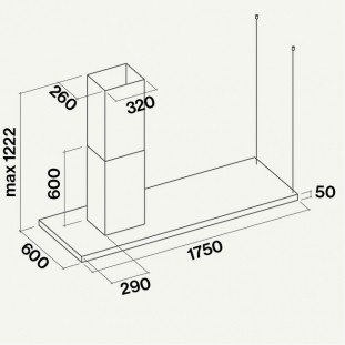 FALMEC LUMEN 175 LEVO,NRS 800 m3/h