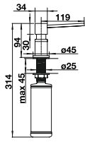 BLANCO LATO, skalnato siva/krom 525817