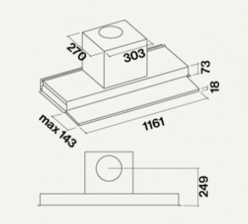 FALMEC MOVE 120 E.P. WHITE GLASS 800 m3/h