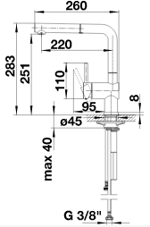 BLANCO LINUS-S, HD, krom, leva 514016