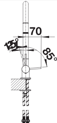 BLANCO CORESSA-F II, HD, krom, leva (min. 6,5 cm) 521544