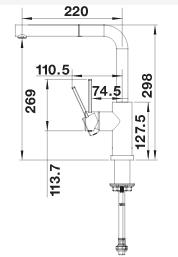 BLANCO LANORA-S-F,HD, krom (min.4,5 cm) 526180