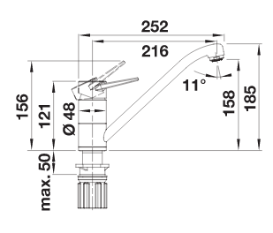 BLANCO WEGA II, ND, krom 526403