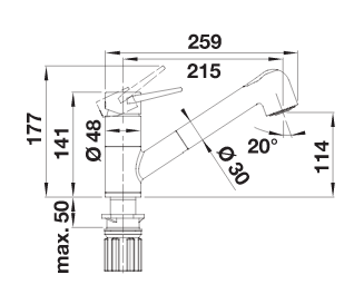 BLANCO WEGA- S II, HD, bela/krom, izgled Silgranit 526421