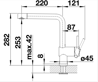 BLANCO LINUS, ND, črna mat 526676