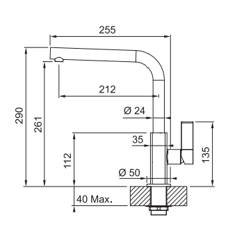 FRANKE Maris fiksna, krom 115.0392.332