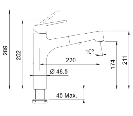 FRANKE Lift izvlečna, črna mat 115.0621.670