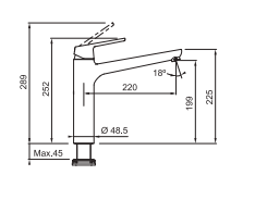 FRANKE Lift fiksna, krom 115.0621.498