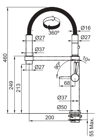 FRANKE Pescara 360°, krom 115.0393.976