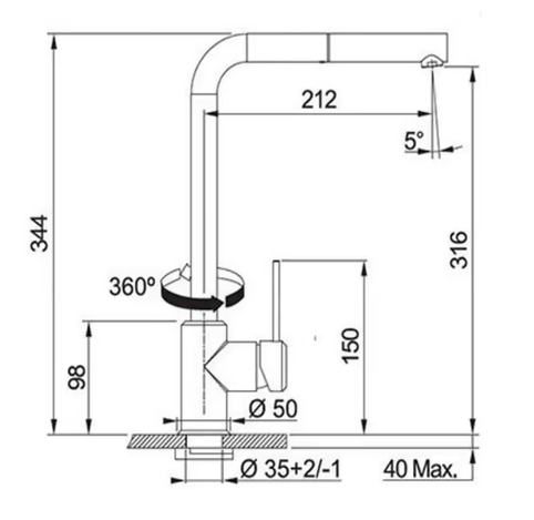 FRANKE Sirius L, krom/onyx 115.0668.279