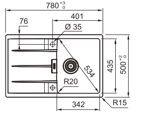 FRANKE MRG 611, stonegrey 114.0477.487