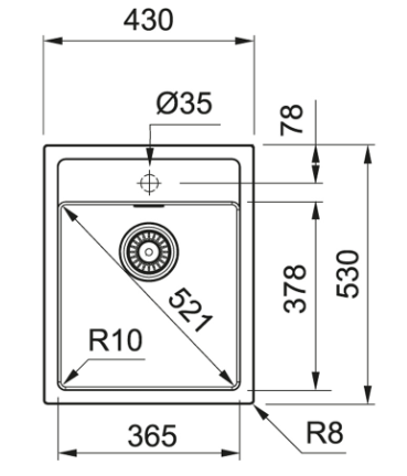 FRANKE SID 610-40, carbon 114.0500.019