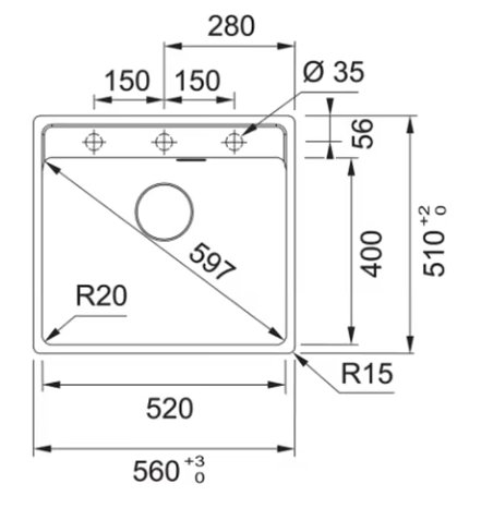 FRANKE MRG 610-52A, stonegrey 114.0658.295