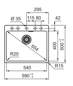 FRANKE MRG 610-54A, črna mat 114.0658.493
