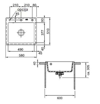 FRANKE MTK 610-58, antracite mat 124.0380.250