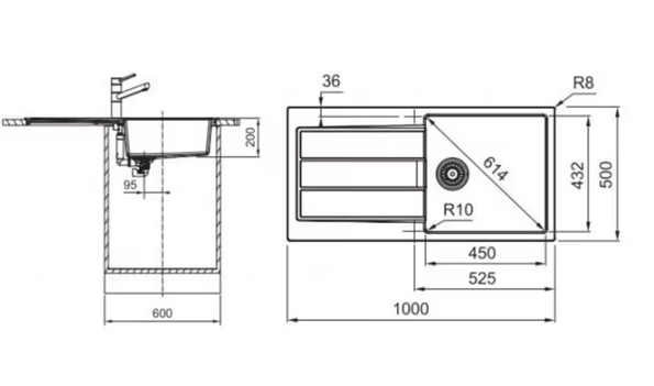 FRANKE S2D 611-100, urban grey 143.0590.207