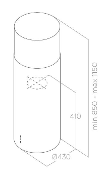 ELICA TUBE PRO ISLAND WH MAT/A/43