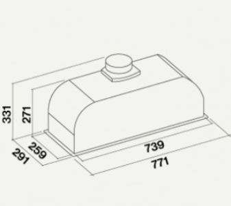 FALMEC GRUPPO INCASSO TOUCH VISION 70 STAINLESS STEEL 800m3/h