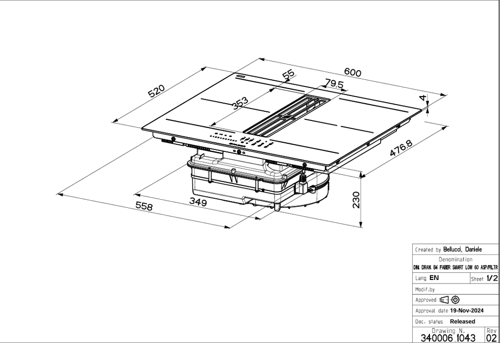 FABER GALILEO SLIM A600 ODZRAČEVALNA IZVEDBA)
