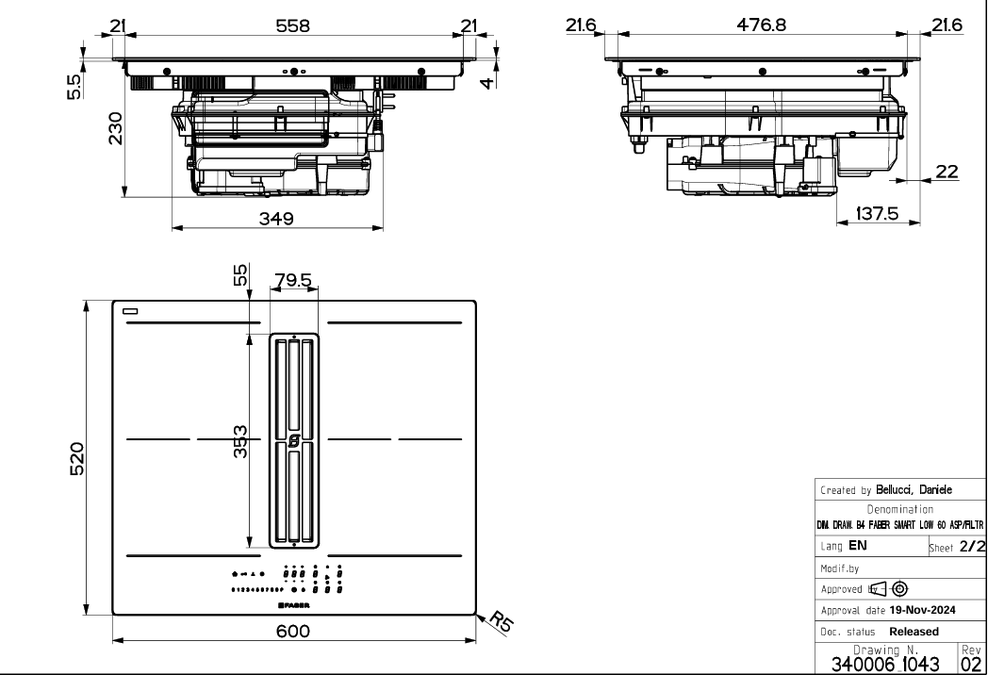 FABER GALILEO SLIM A600 ODZRAČEVALNA IZVEDBA)