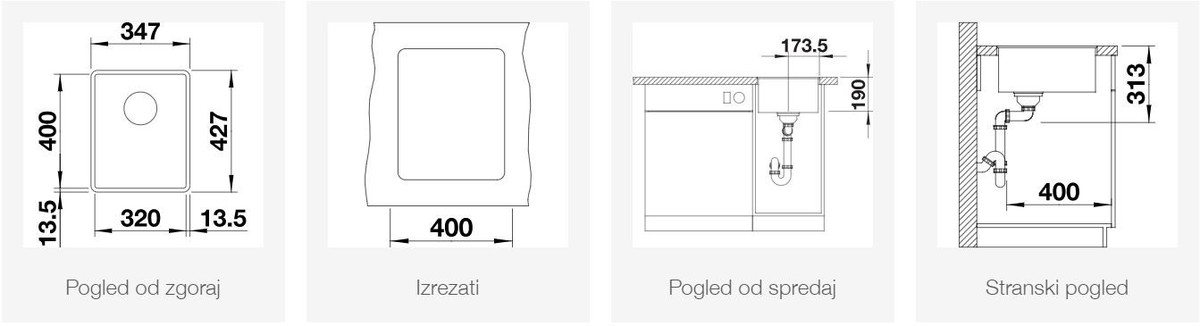 BLANCO SUBLINE 320-F, antracit 523416