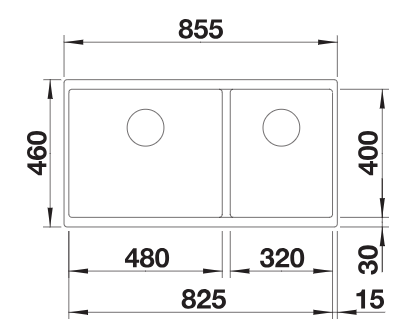 BLANCO  SUBLINE 480/320-U, skalnato siva, 523585