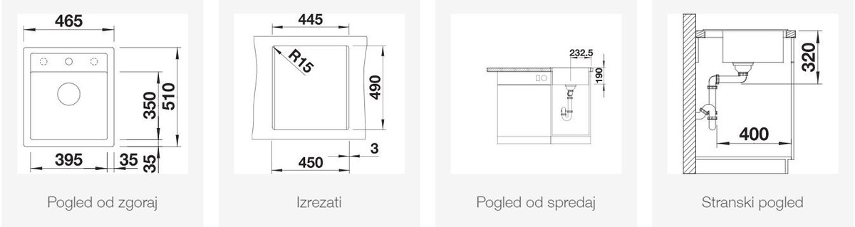 BLANCO DALAGO 45, antracit 517156