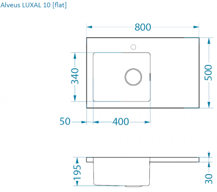 ALVEUS LUXAL 10 Desni; raven 1149975