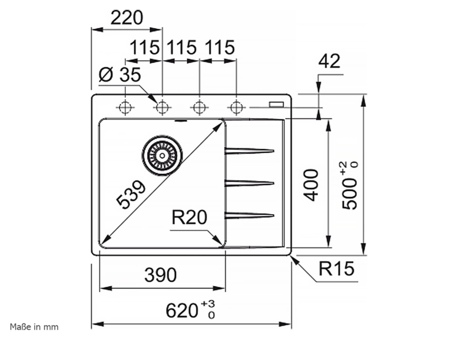 FRANKE CNG 611-62 A onyx levo 114.0627.656