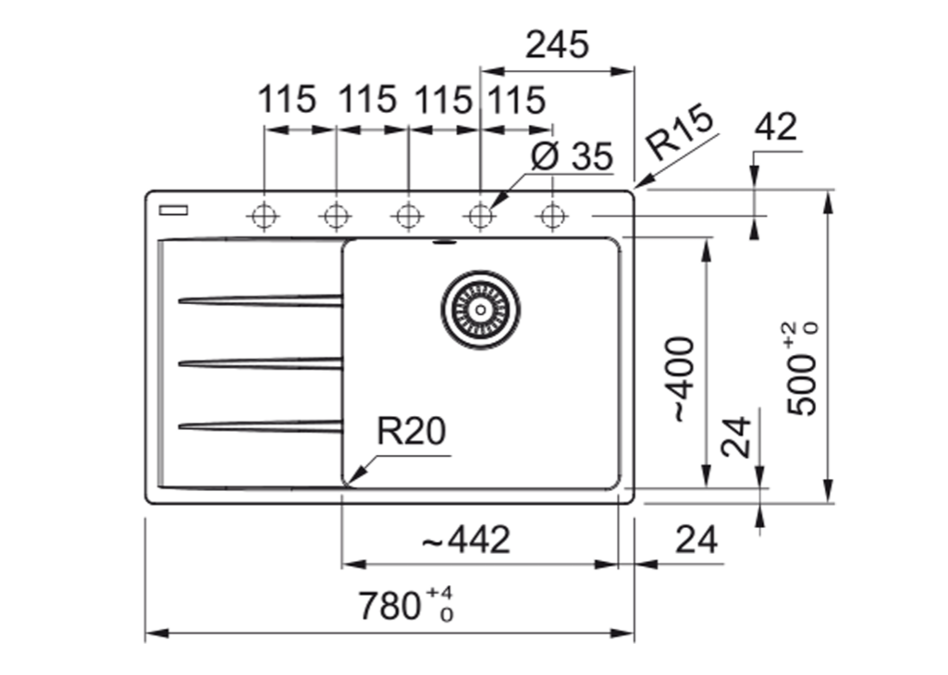 FRANKE CNG 611-78 A onyx desno 114.0627.657