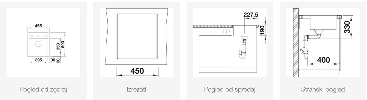 BLANCO DALAGO 45-F, antracit, 517166