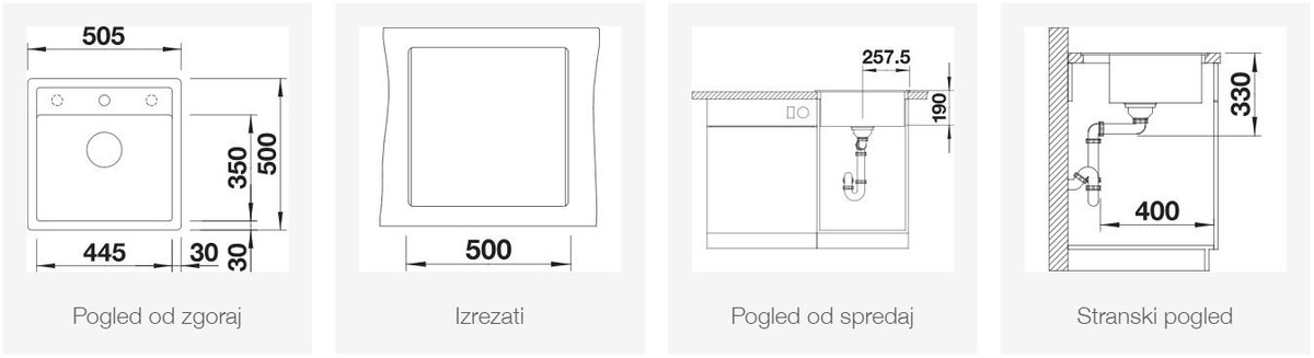 BLANCO DALAGO 5-F, antracit, 518530