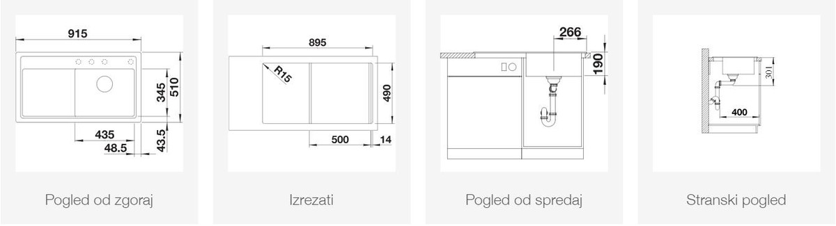 BLANCO ZENAR 5 S, desni, črn 526046