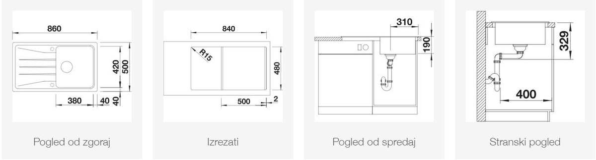 BLANCO SONA 5 S, obračljiv, soft bela 527151