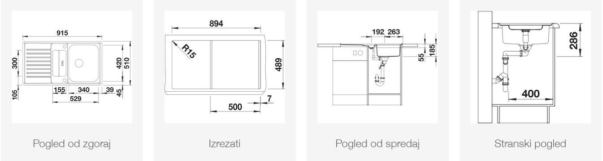 BLANCO CLASSIC Pro 5 S-IF, obračljiv, svilnat lesk 523663