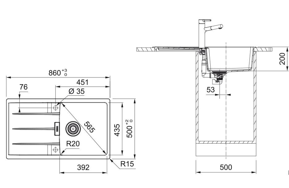 FRANKE CNG 611-86, glacier 114.0682.501