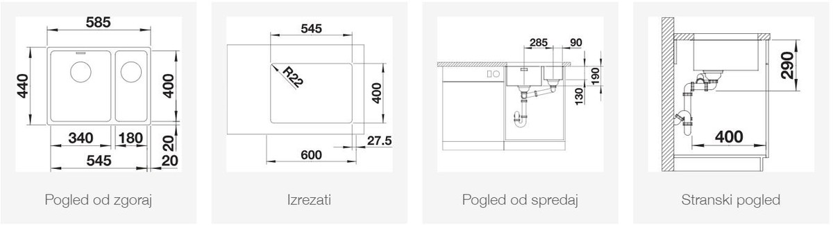 BLANCO ANDANO 340/180-U, levi, svilnat lesk 522979