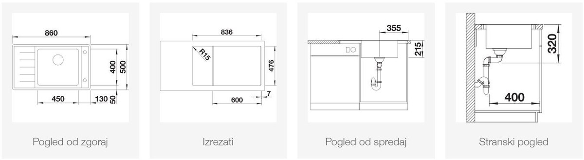 BLANCO ANDANO XL 6 S-Compact, levi, svilnat lesk 523002