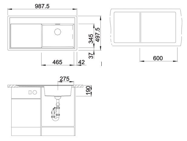 BLANCO ZENAR XL 6 S SteamerPlus, desni, soft bela 527190