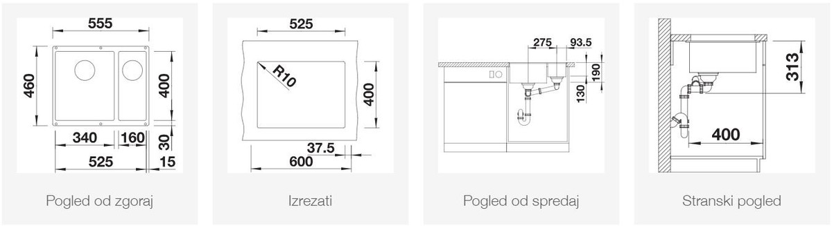 BLANCO SUBLINE 340/160-U, levi, kava 523557