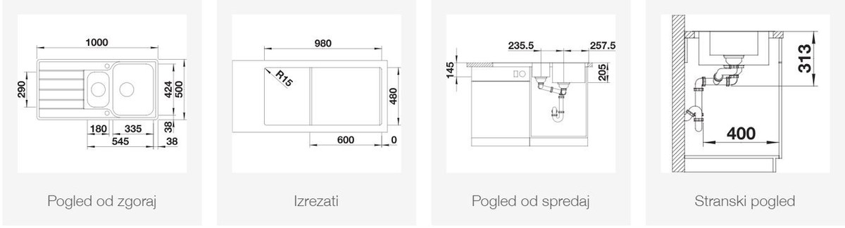 BLANCO CLASSIMO 6 S-IF, obračljiv, krtačeno 525329