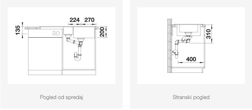 BLANCO ADIRA 6 S, obračljiv, vulkansko siva 527604