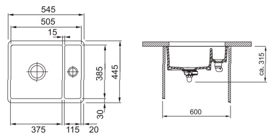 FRANKE KBK 160, onyx 126.0335.887