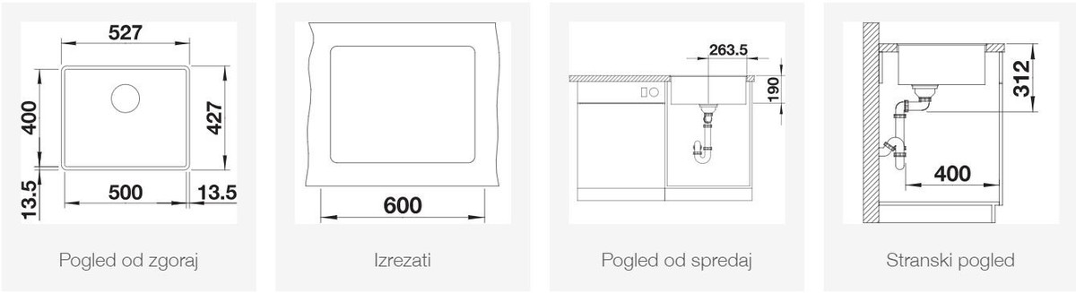 BLANCO SUBLINE 500-F, bel 523535