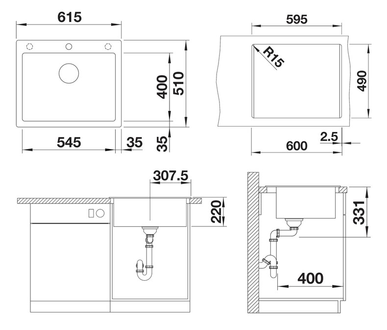 BLANCO PLEON 6 brez odtoka, tartuf  527777