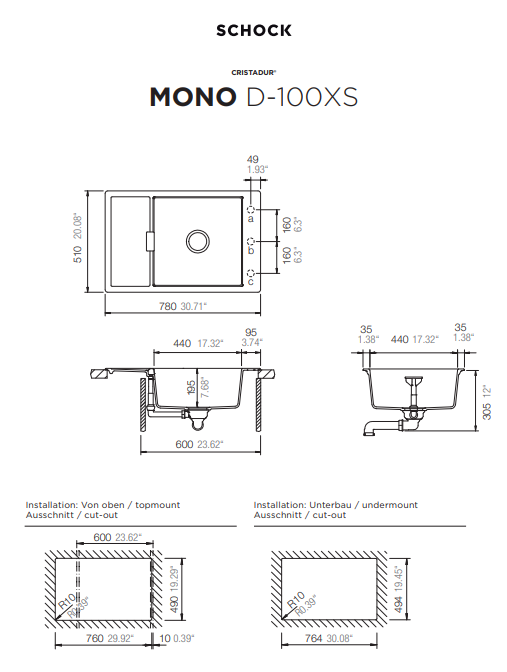 SCHOCK MONOD-100XS FB STONE