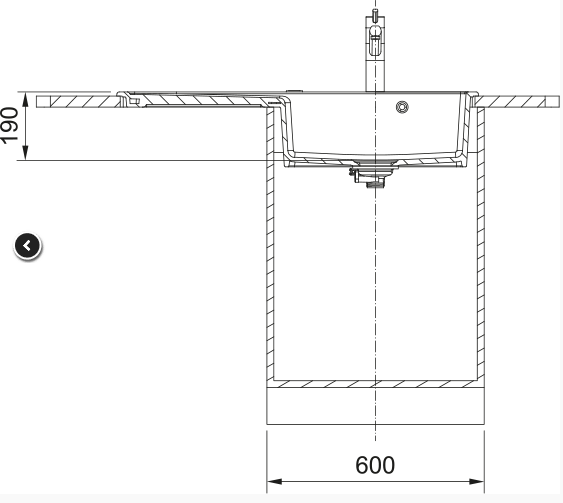 FRANKE  MYK 611-100 A antracit posoda desno 124.0747.079