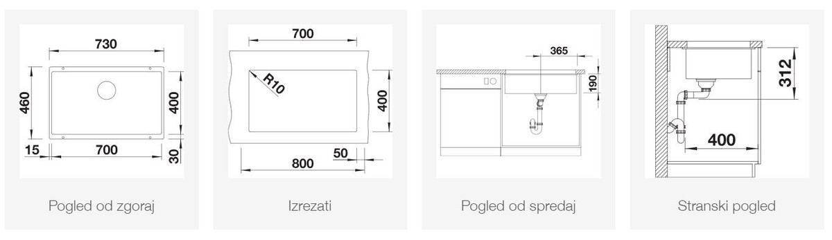 BLANCO SUBLINE 700-U, soft bela 527173